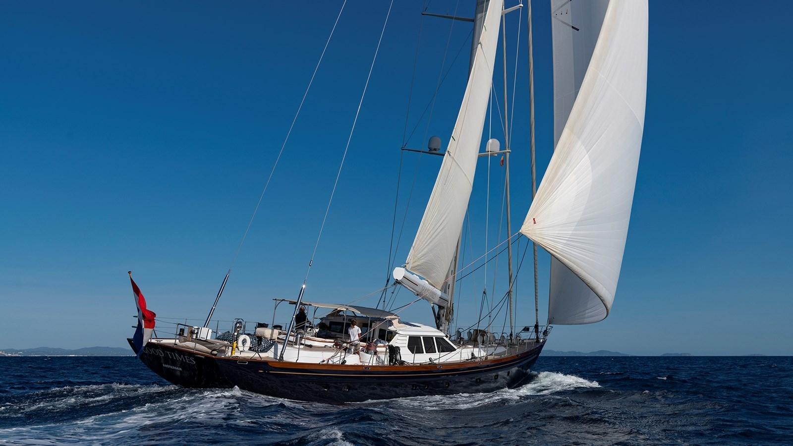 a boat sailing on the sea aboard GOOD TIMES Yacht for Sale