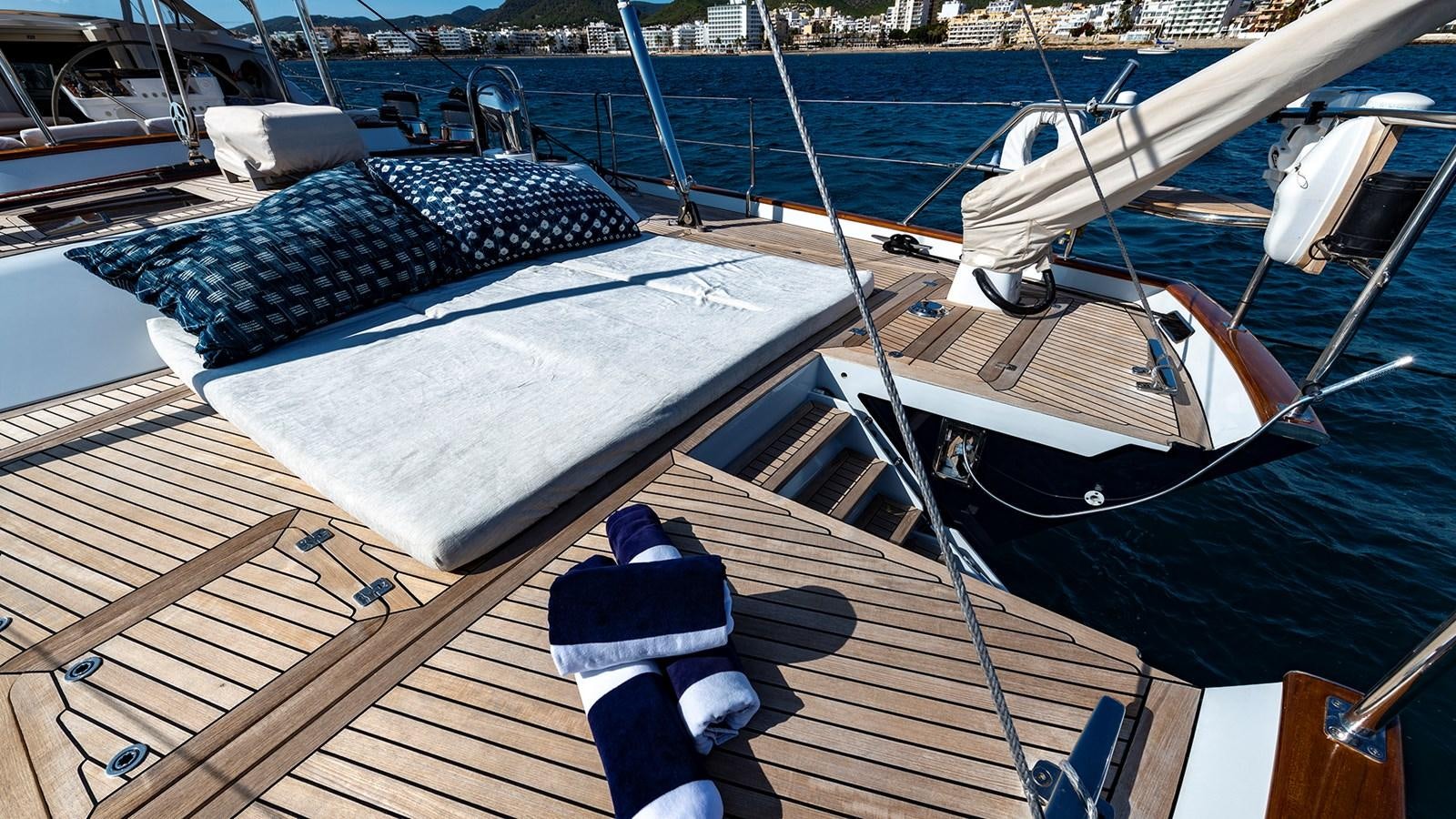 a deck with many boats aboard GOOD TIMES Yacht for Sale