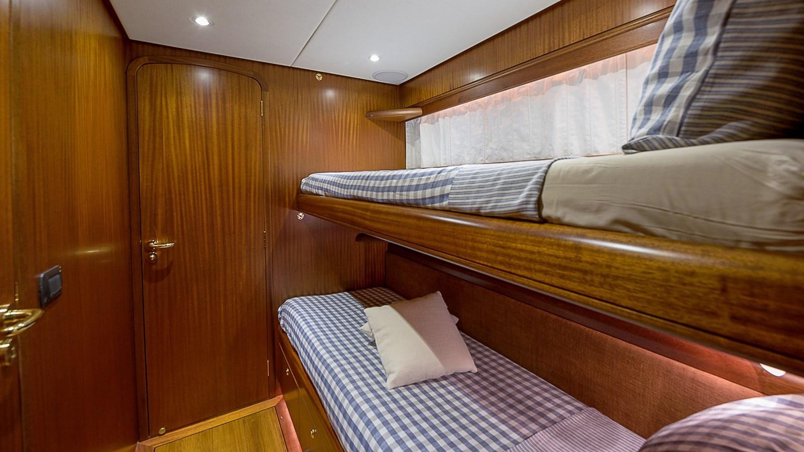 a couple of beds in a room aboard GOOD TIMES Yacht for Sale