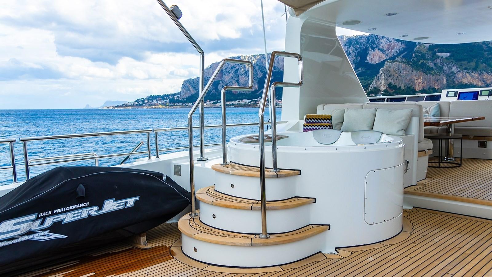 a boat on a deck aboard HEERLIJCKHEID Yacht for Sale