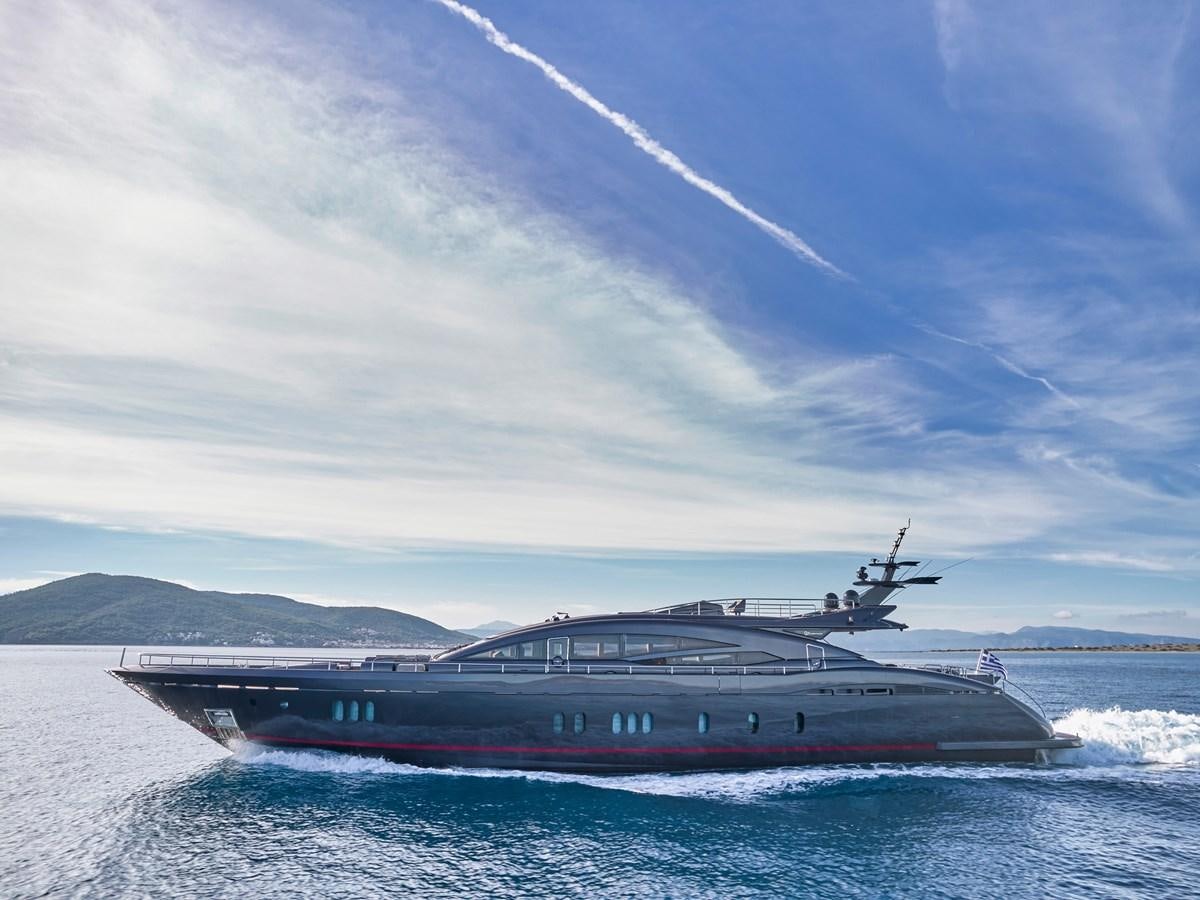 a large ship in the water aboard O'PATI Yacht for Sale