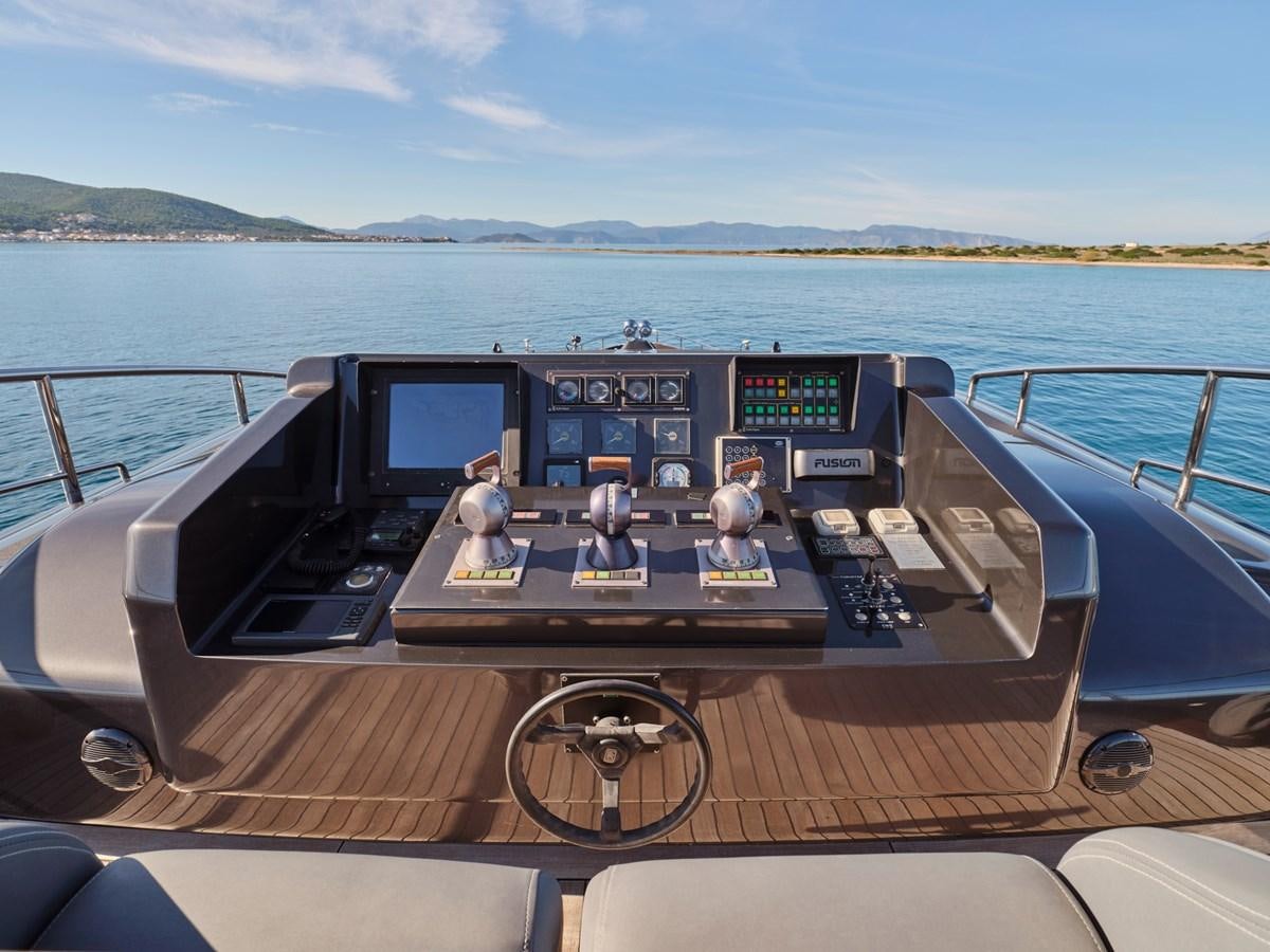 a dashboard of a boat aboard O'PATI Yacht for Sale