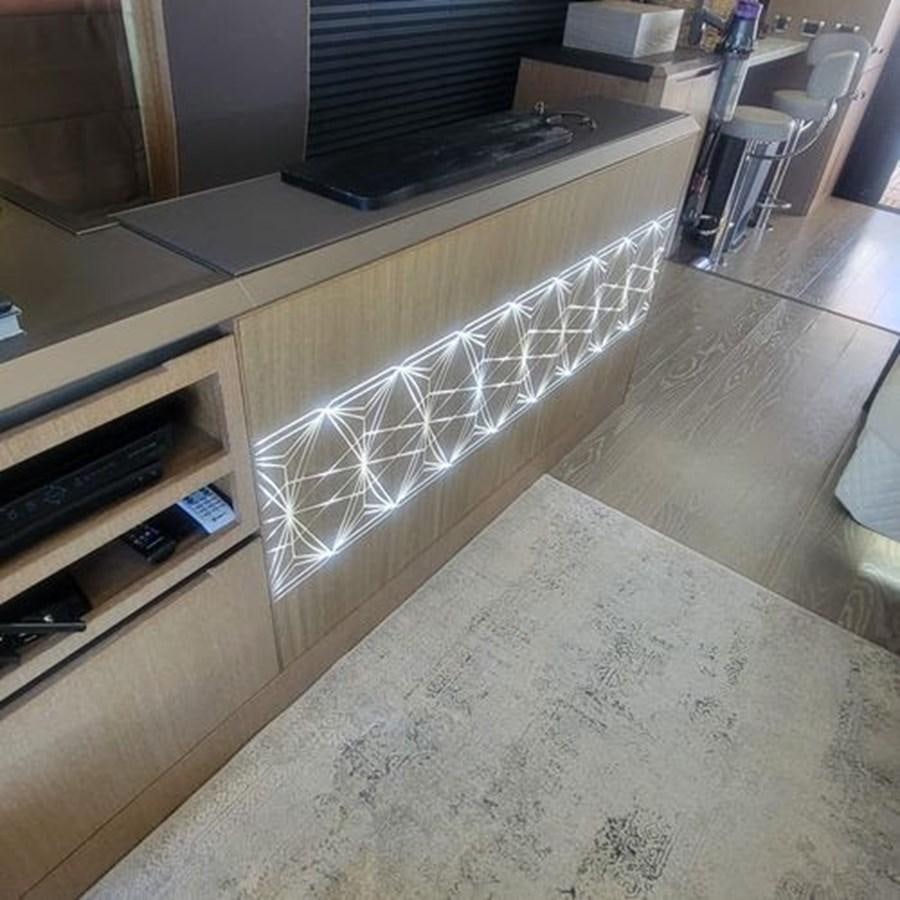 a kitchen with a counter aboard JUST IN TIME Yacht for Sale