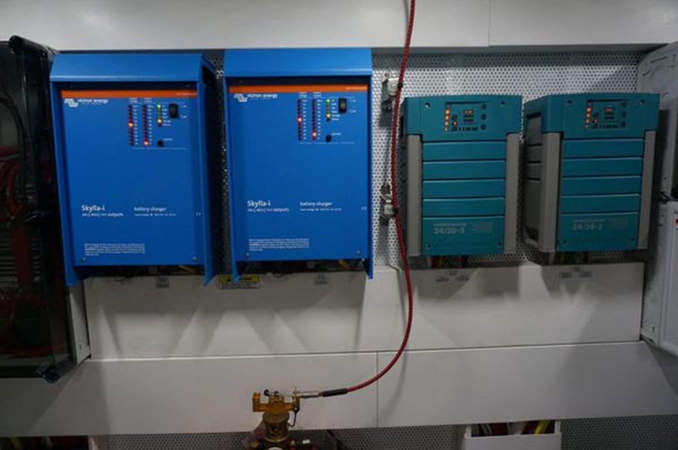 a few computer screens aboard JUST IN TIME Yacht for Sale