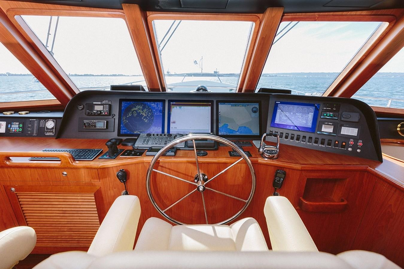 inside of a vehicle with many computers aboard 44 NORTH Yacht for Sale