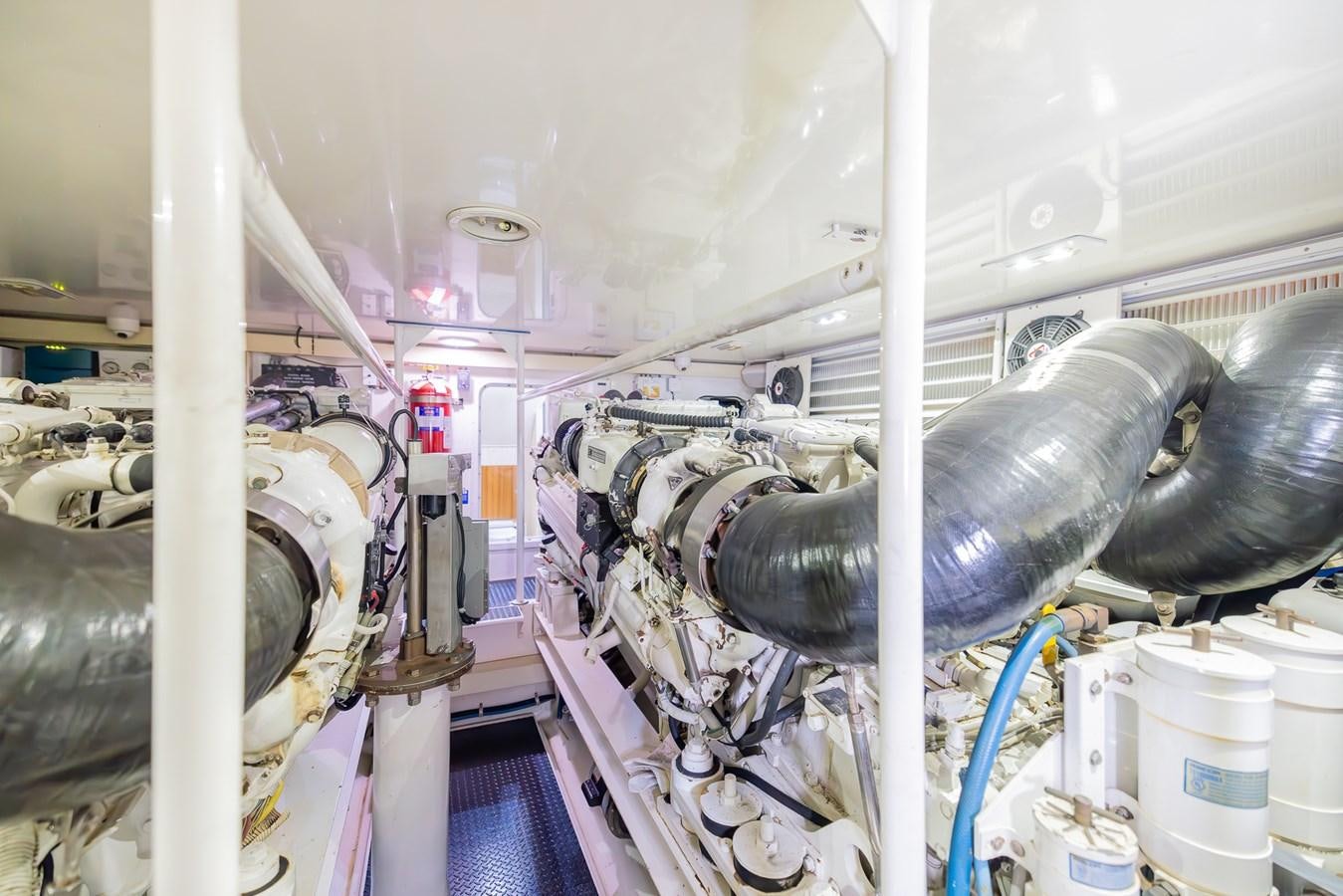 a large metal pipe in a factory aboard STABILIZED Yacht for Sale