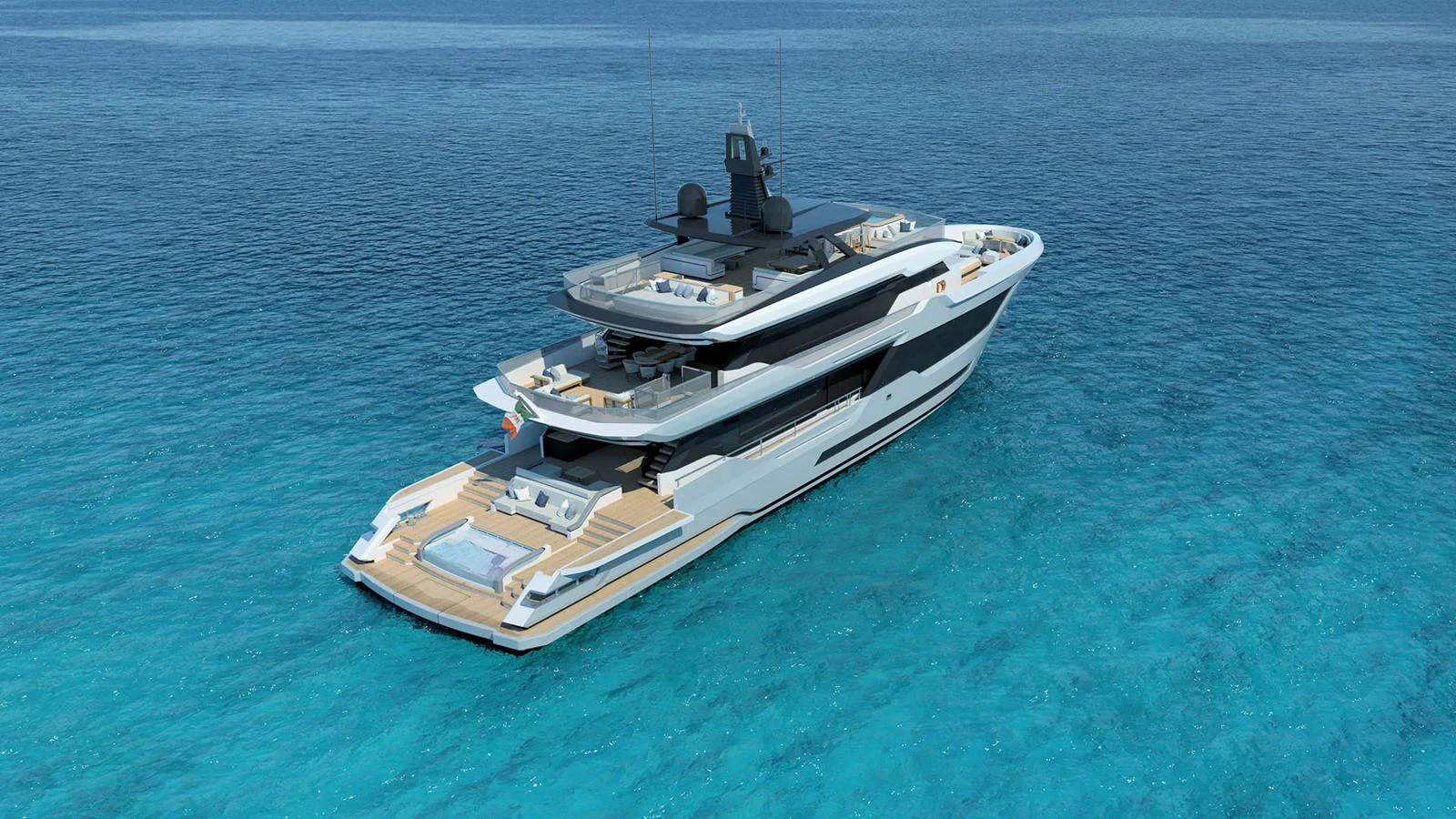 a boat in the water aboard 2024 INACE AVENTURA 164 Yacht for Sale