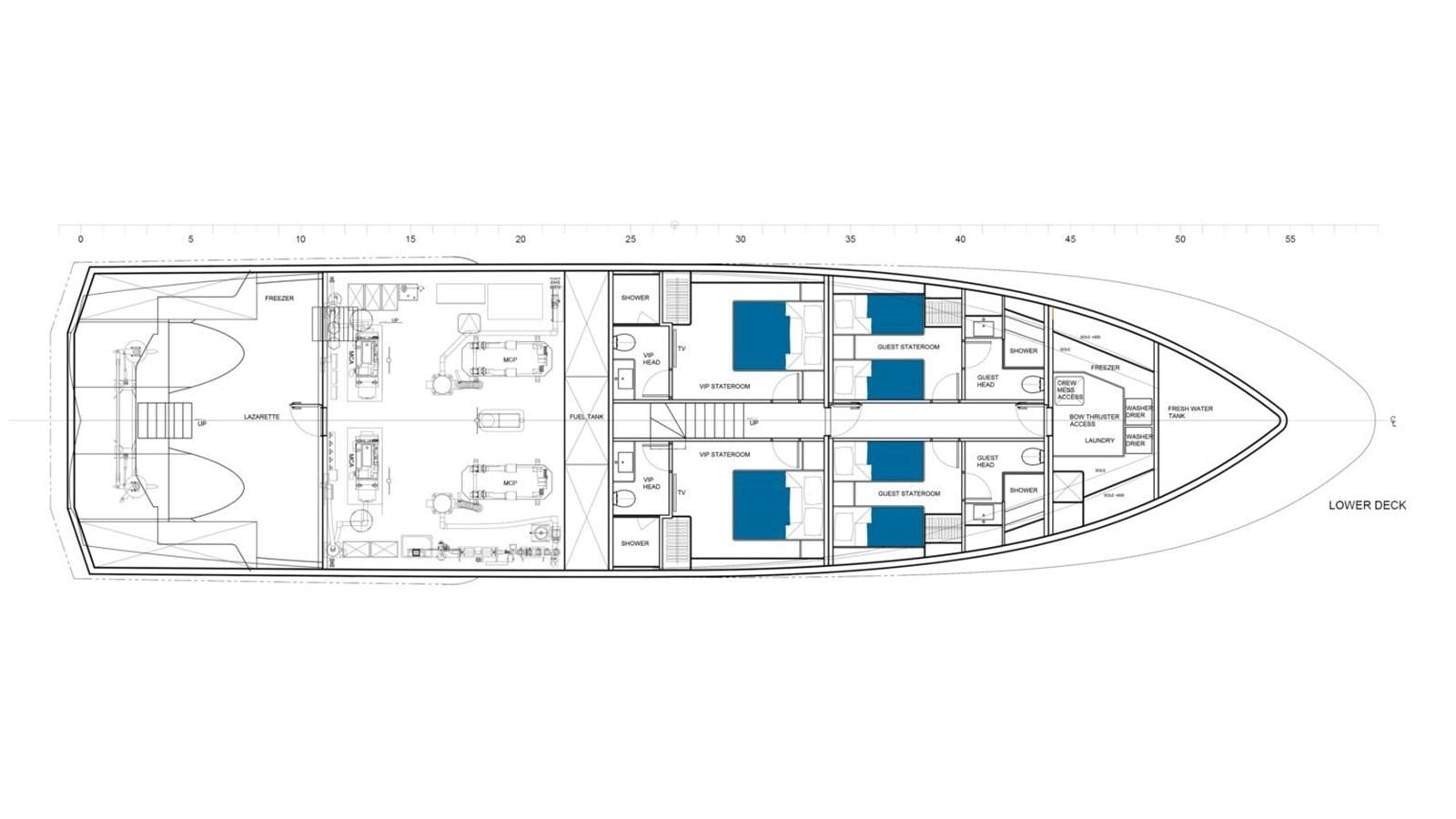 diagram, engineering drawing aboard 2024 INACE AVENTURA 106 Yacht for Sale