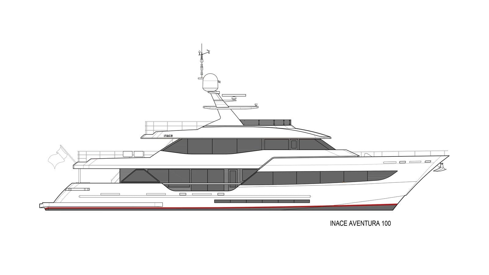 diagram, engineering drawing aboard 2024 INACE AVENTURA 106 Yacht for Sale