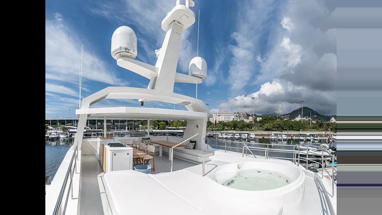 a white satellite dish on a white surface aboard 2024 INACE EXPLORA 115 Yacht for Sale