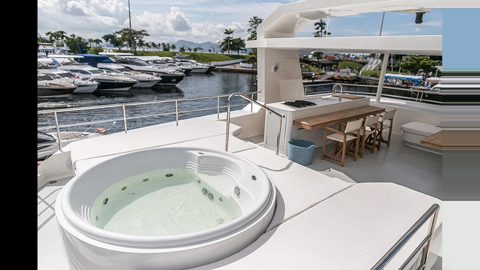 a large white swimming pool aboard 2024 INACE EXPLORA 115 Yacht for Sale