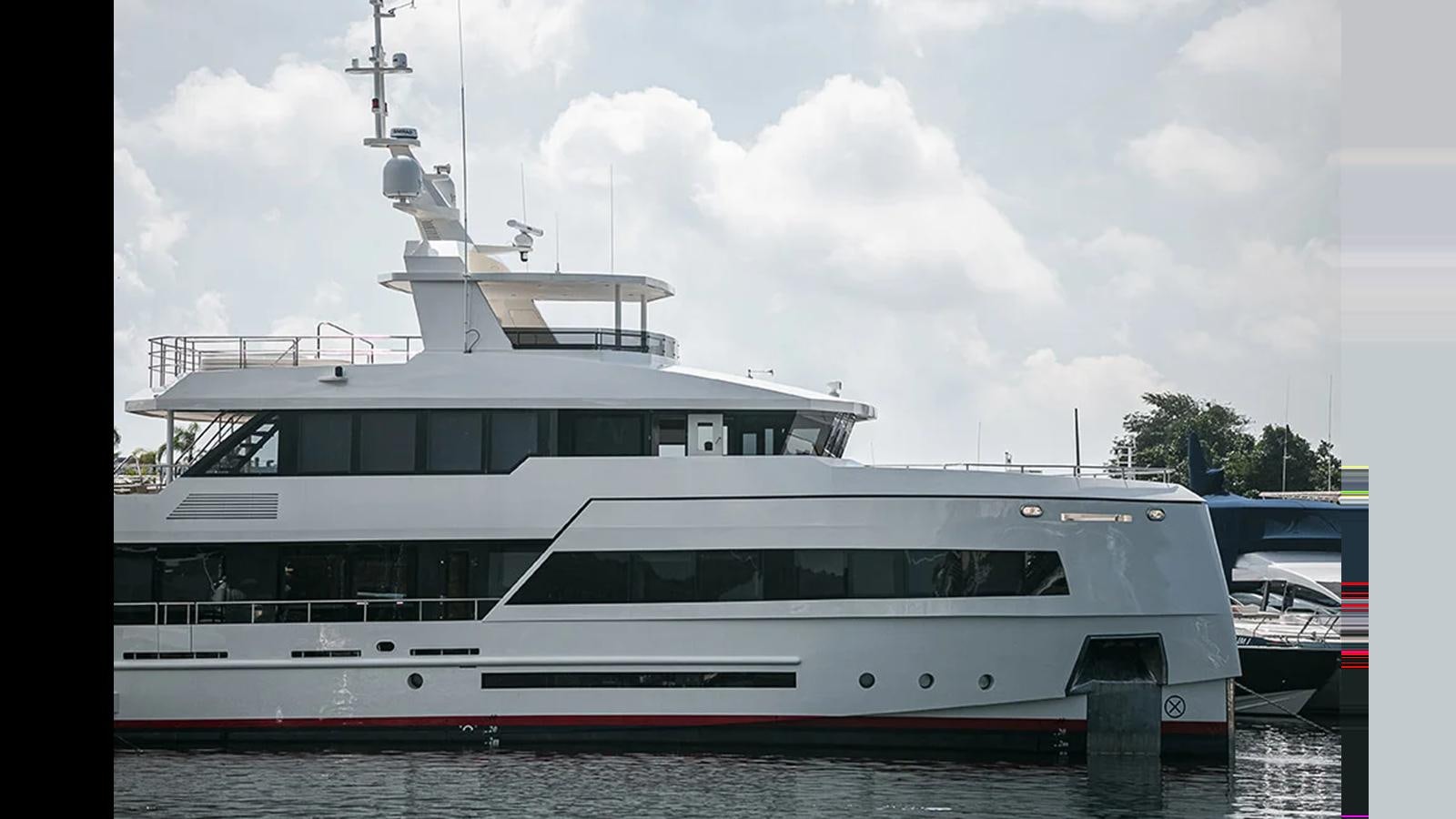 a large white boat aboard 2024 INACE EXPLORA 115 Yacht for Sale