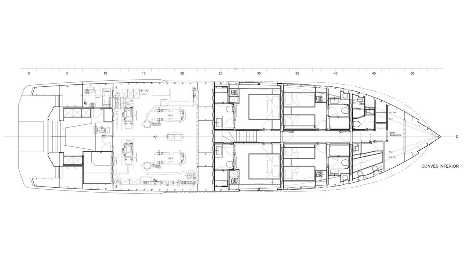 diagram, engineering drawing aboard 2024 INACE EXPLORA 115 Yacht for Sale