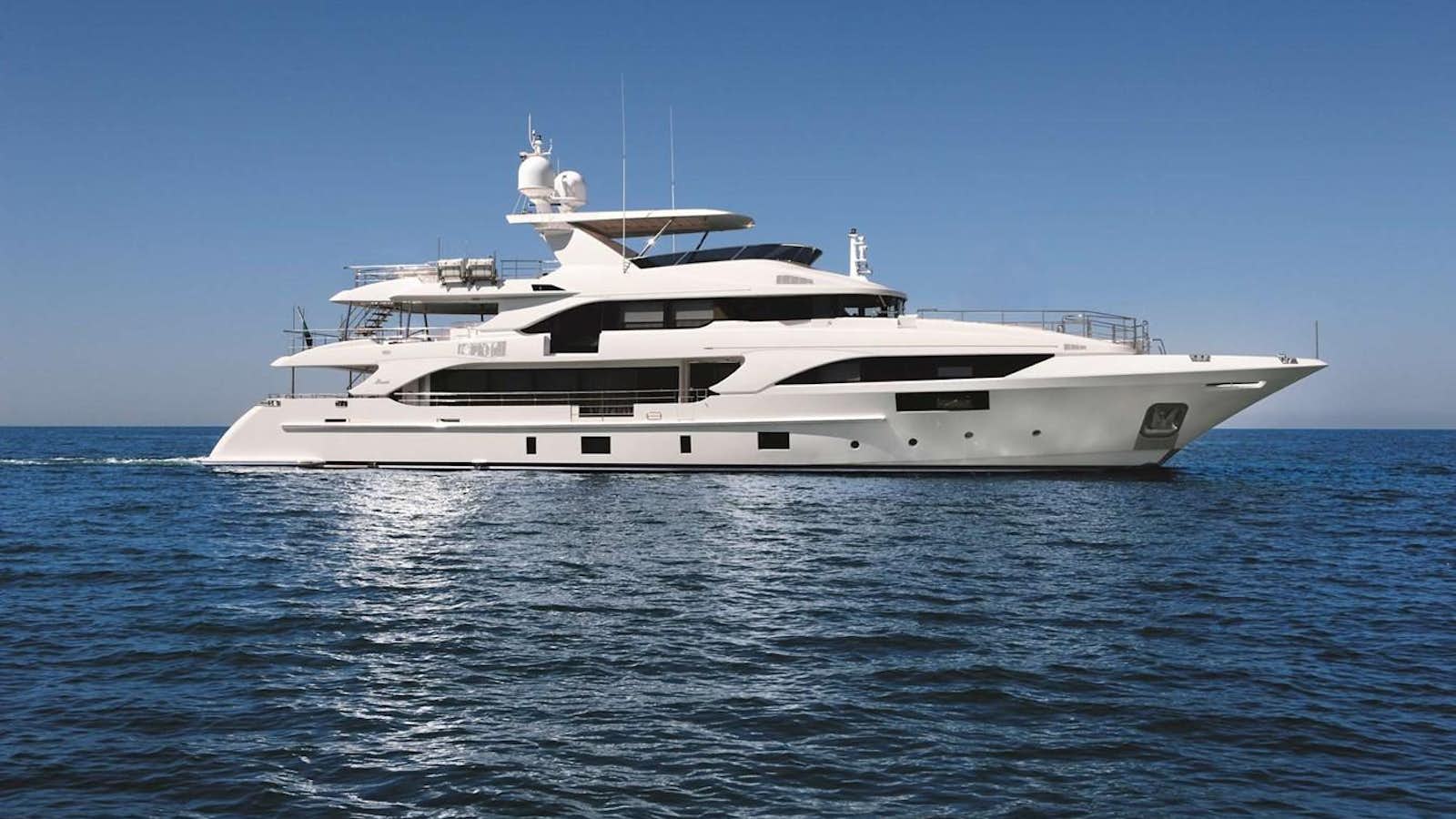 a white yacht in the water aboard BENETTI 132 Yacht for Sale