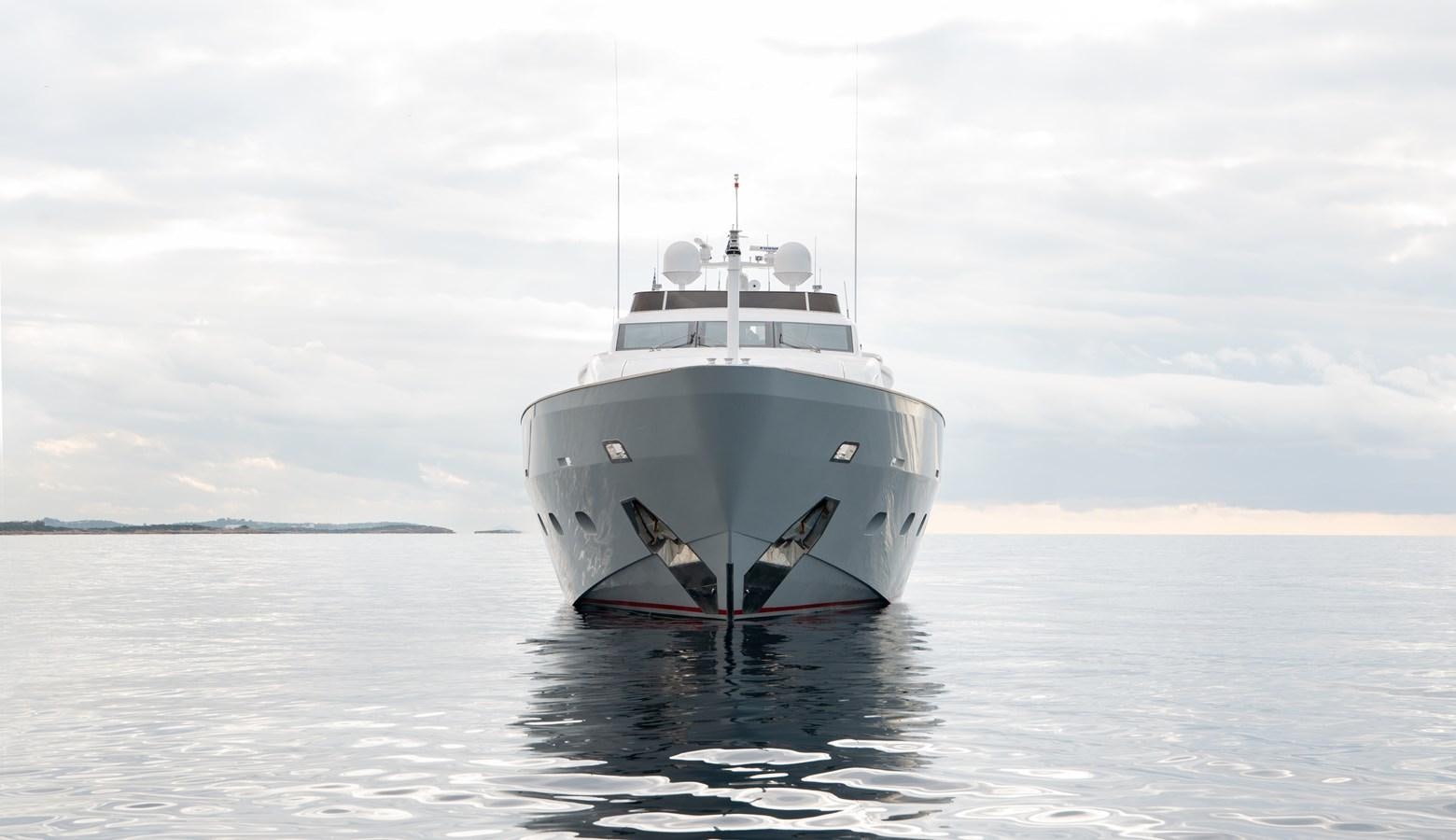 a white boat in the water aboard XANAX Yacht for Sale