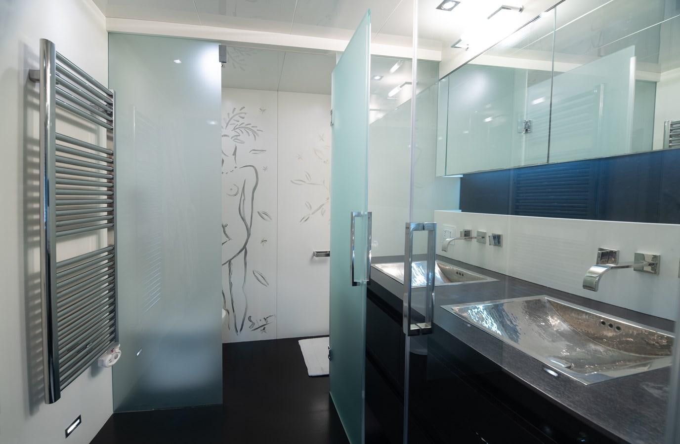 a room with a sink and cabinets aboard XANAX Yacht for Sale