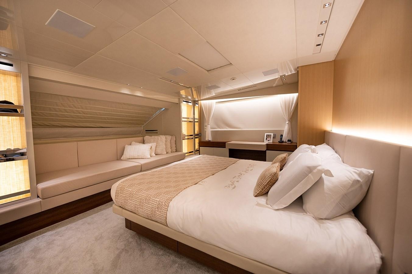 a room with two beds aboard RYEN Yacht for Sale