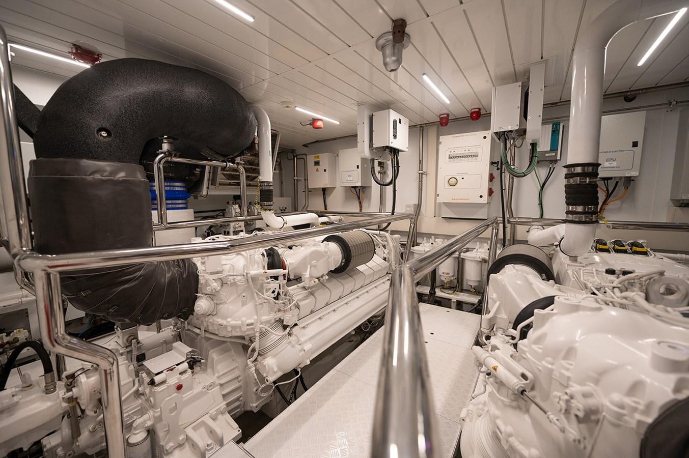a room with machinery aboard RYEN Yacht for Sale