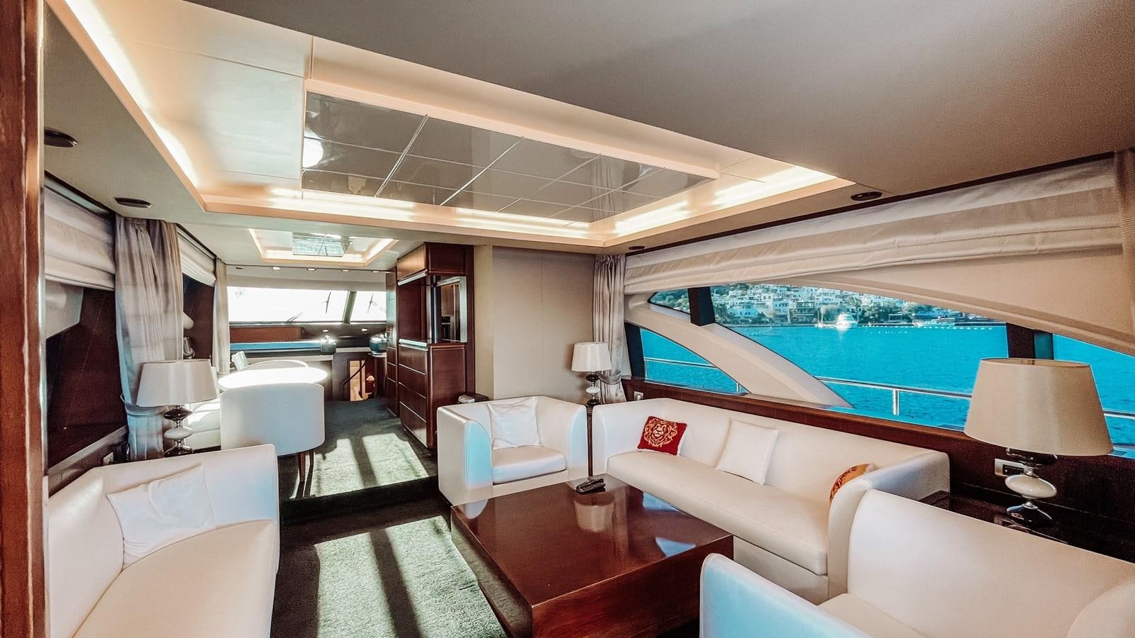 a room with a large window and a view of the ocean aboard AZIMUT 88 Yacht for Sale