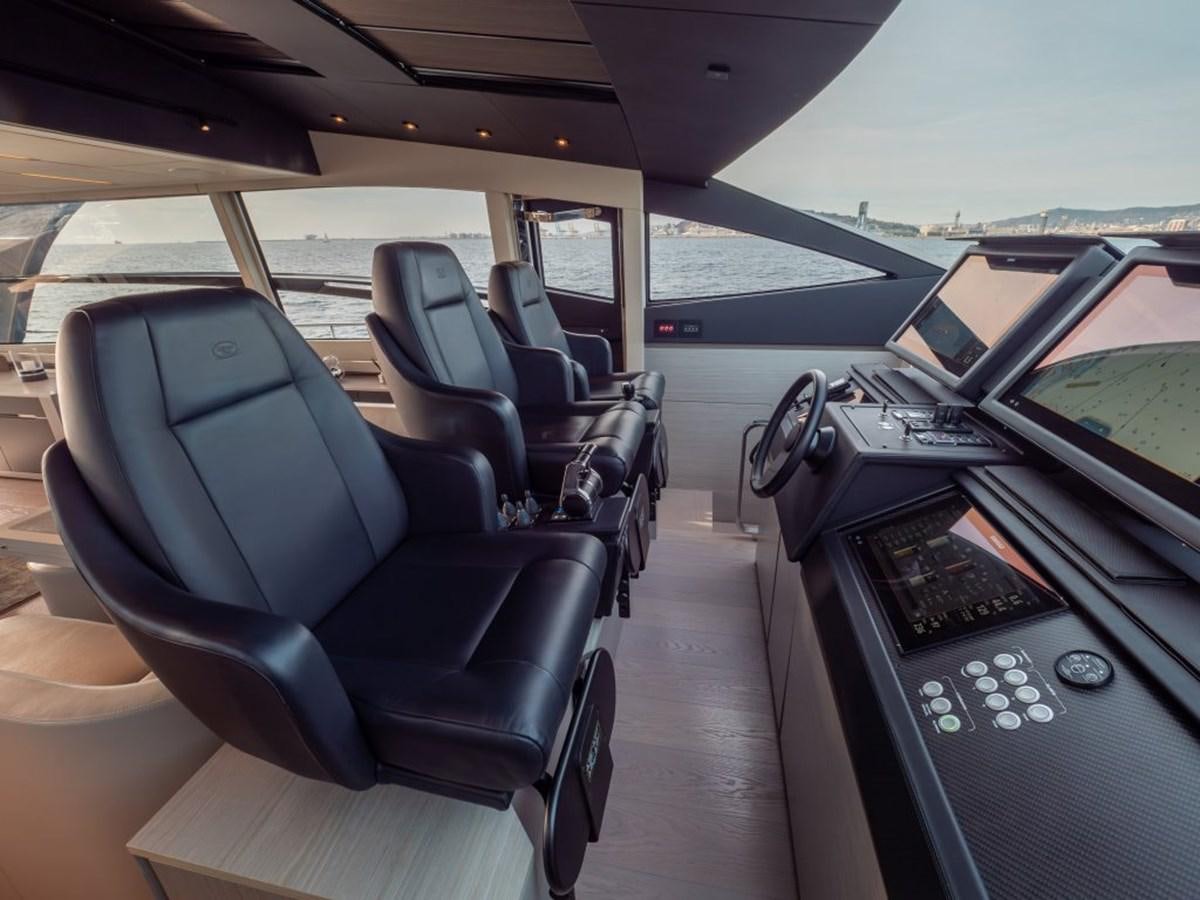 inside of a car aboard SURVIVOR Yacht for Sale