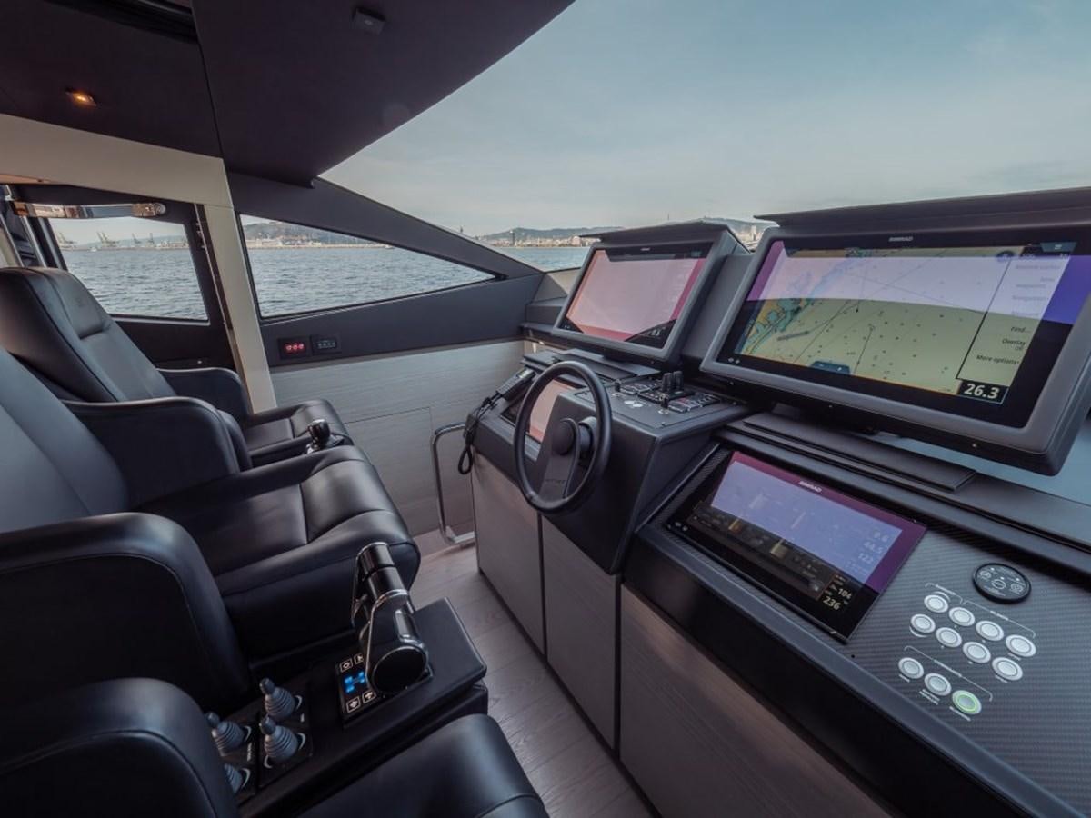 inside of a car aboard SURVIVOR Yacht for Sale