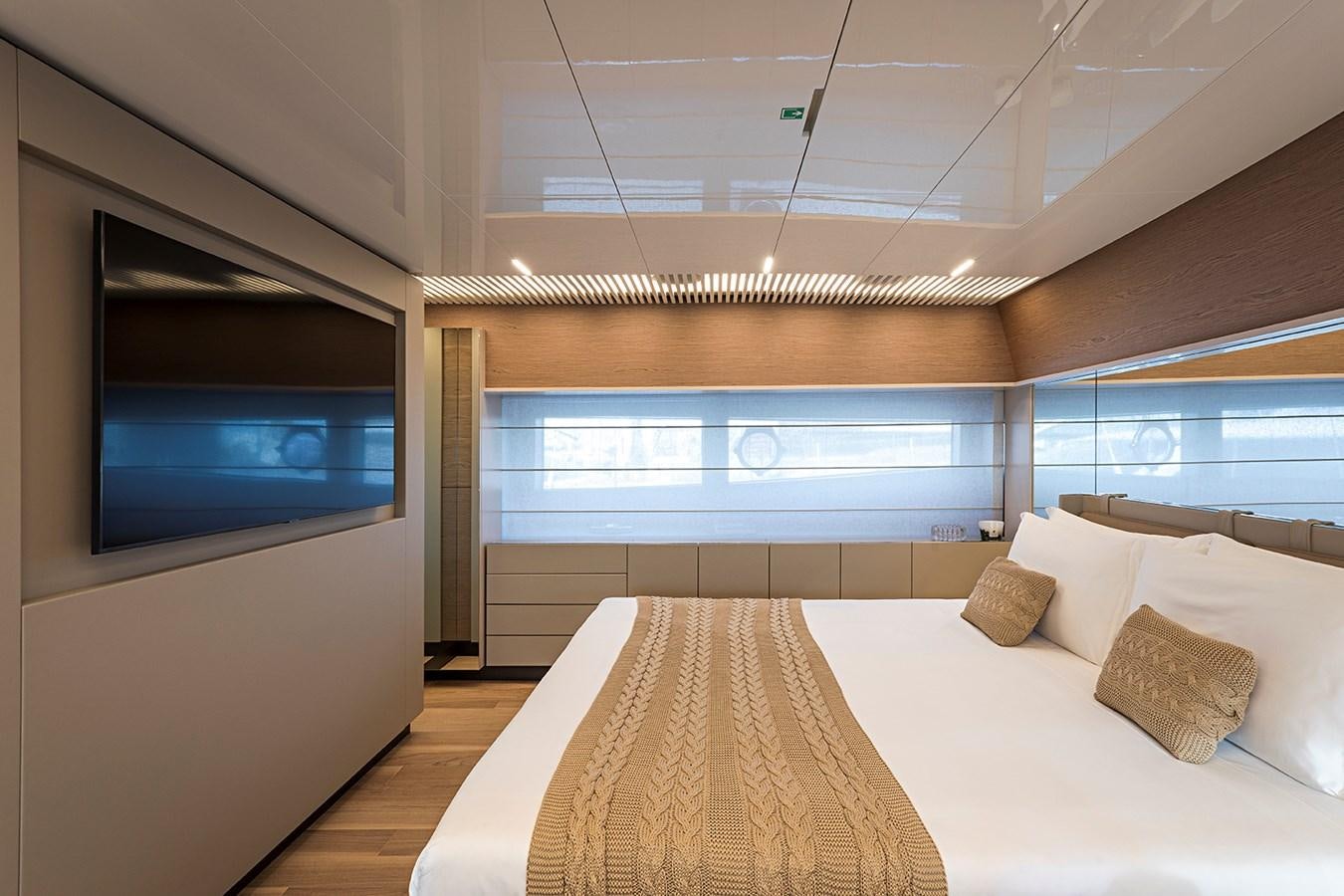 a bed in a room aboard ANINHA 1 Yacht for Sale