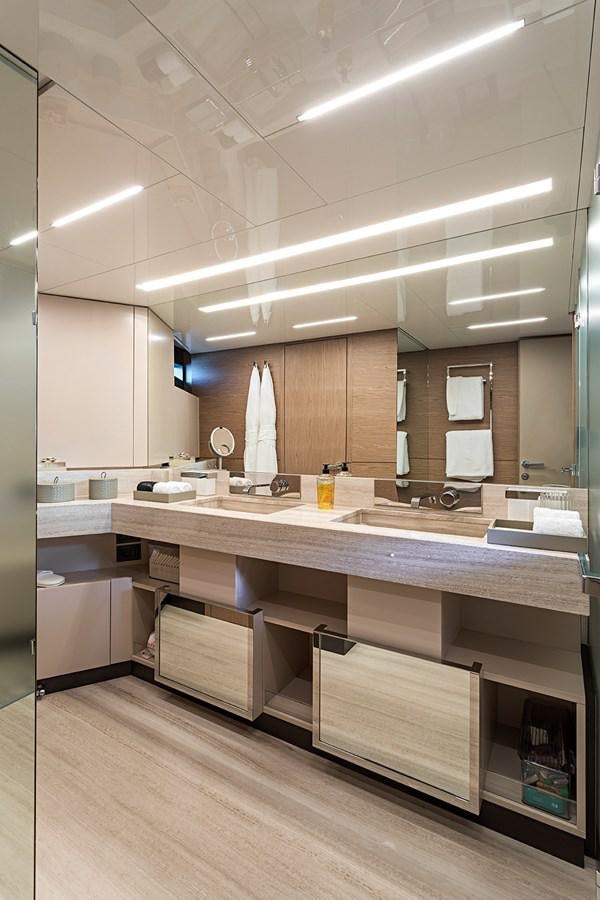 a kitchen with a large countertop aboard ANINHA 1 Yacht for Sale