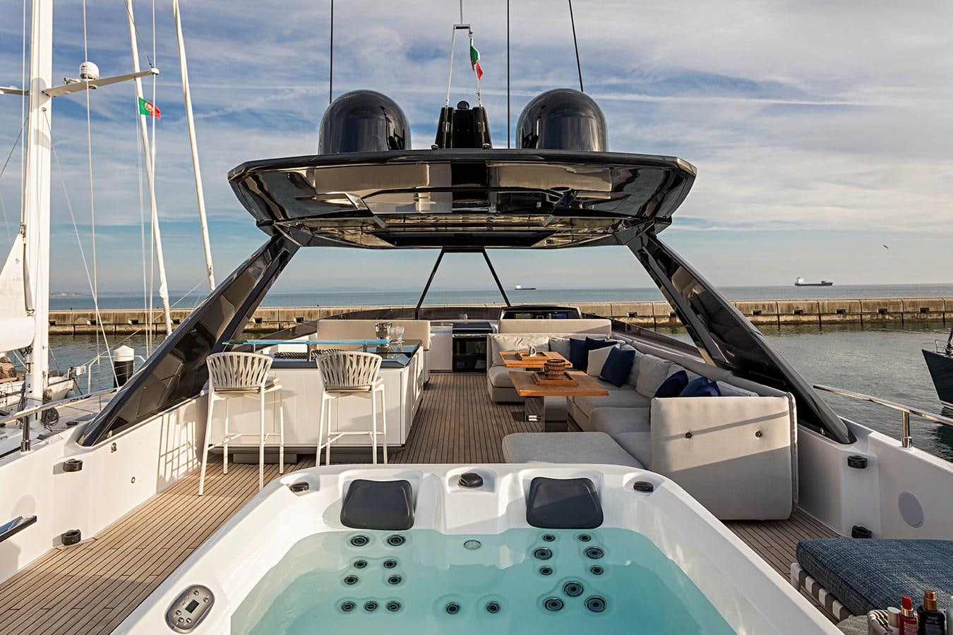 a boat on a deck aboard ANINHA 1 Yacht for Sale