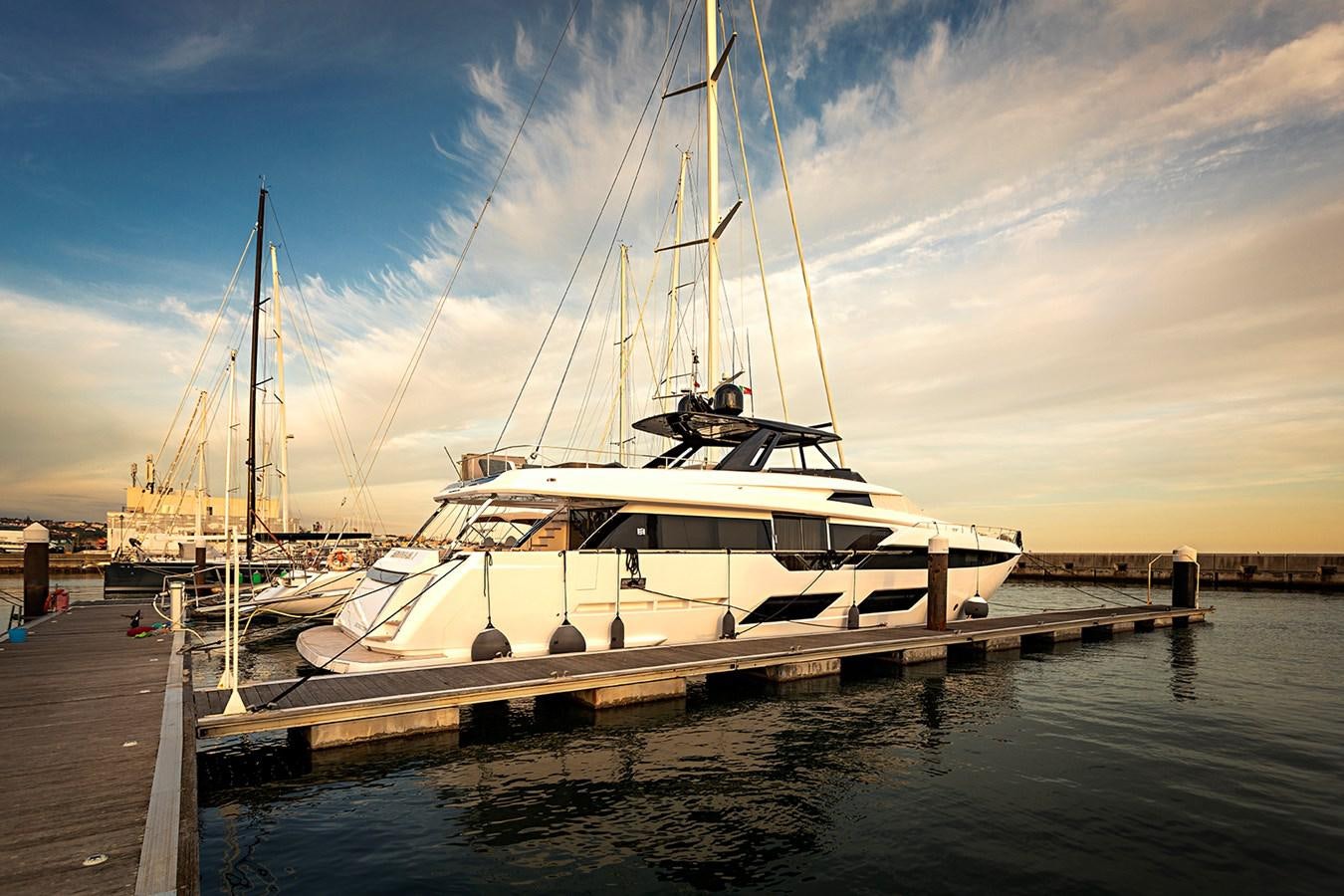 a boat docked at a pier aboard ANINHA 1 Yacht for Sale