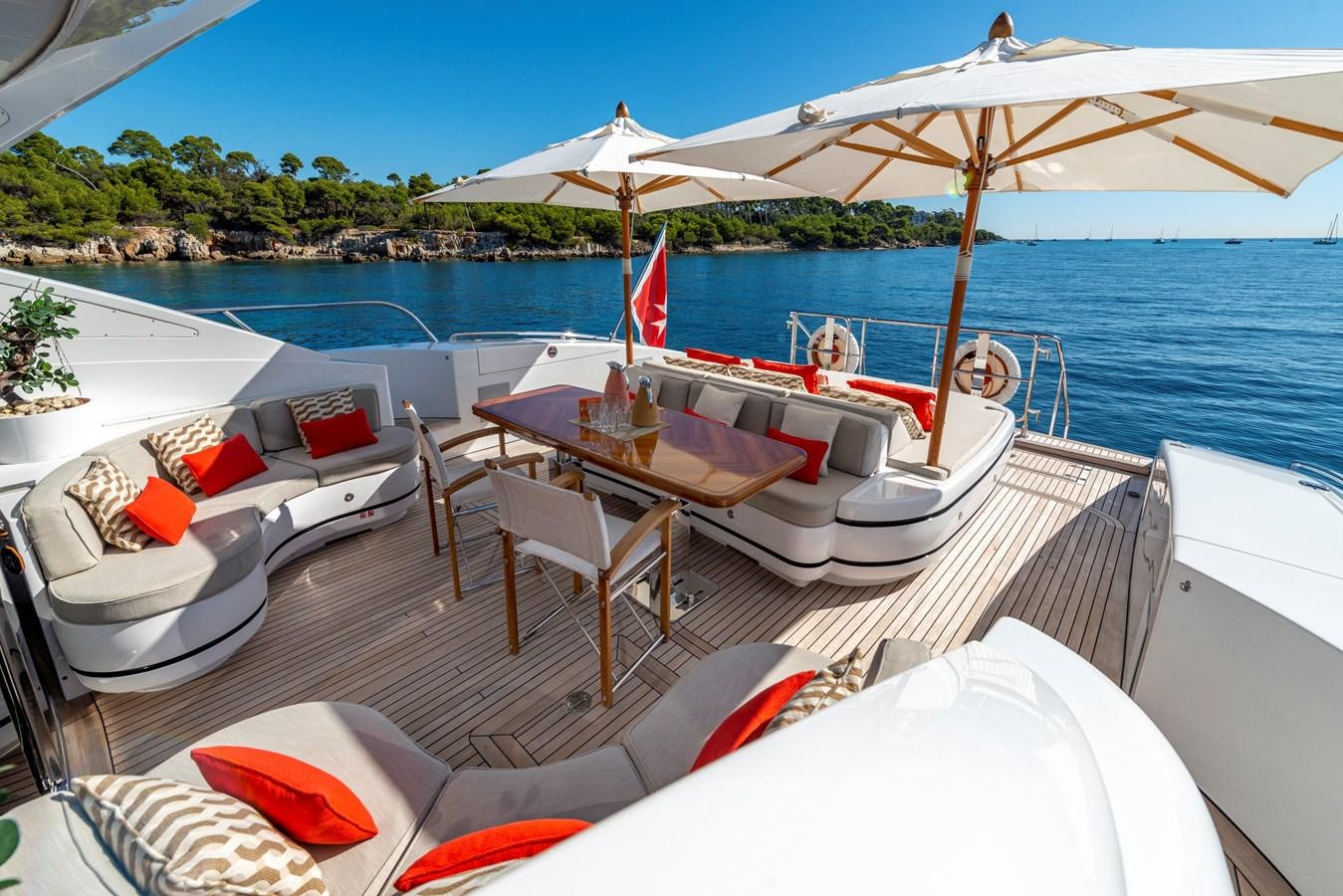 a boat on the water aboard CLAUDIA'S Yacht for Sale