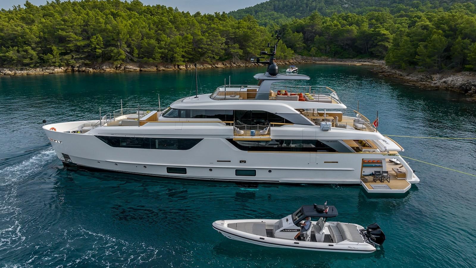 a boat on the water aboard EROS Yacht for Sale