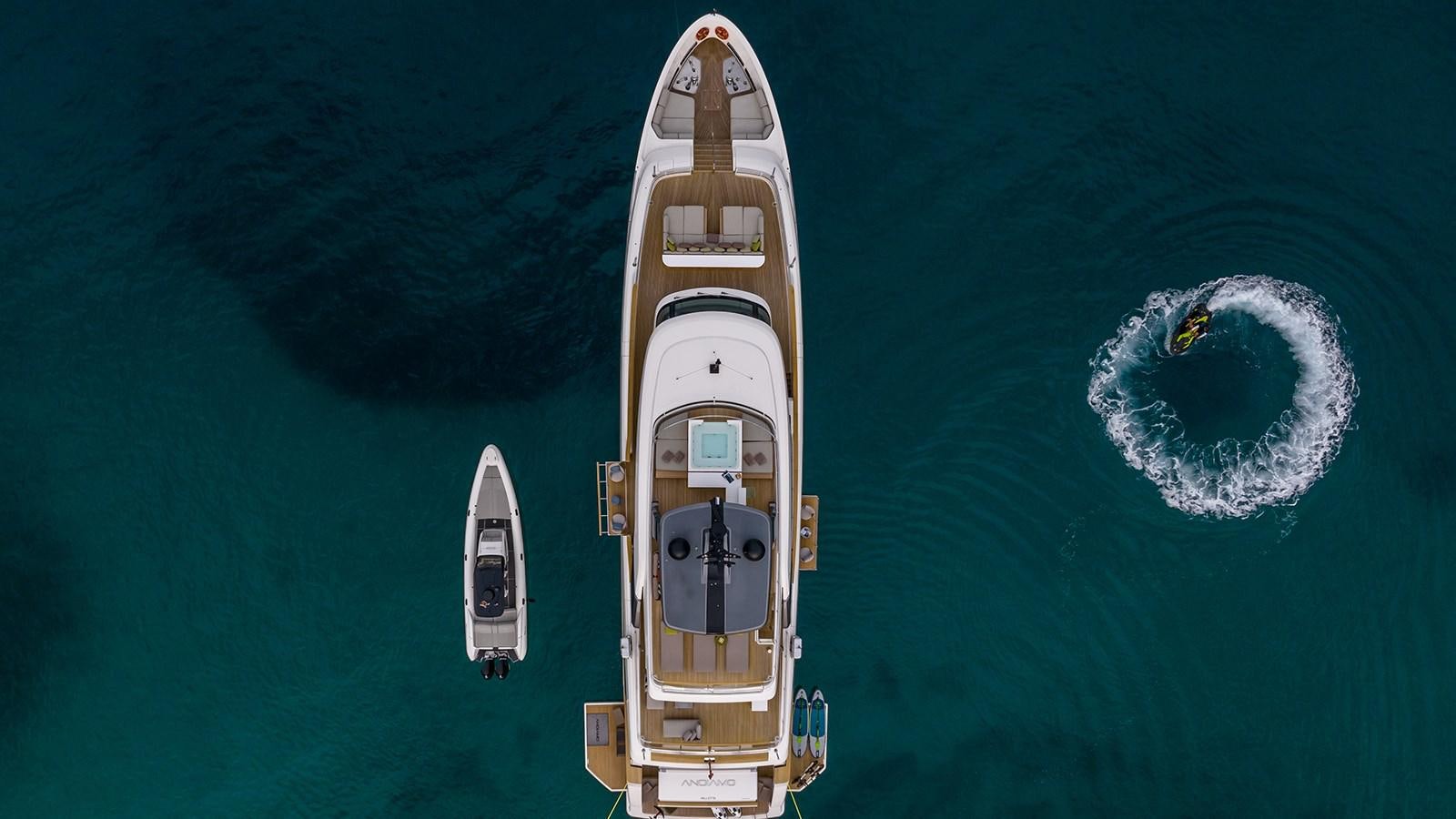 a space shuttle in the sky aboard EROS Yacht for Sale