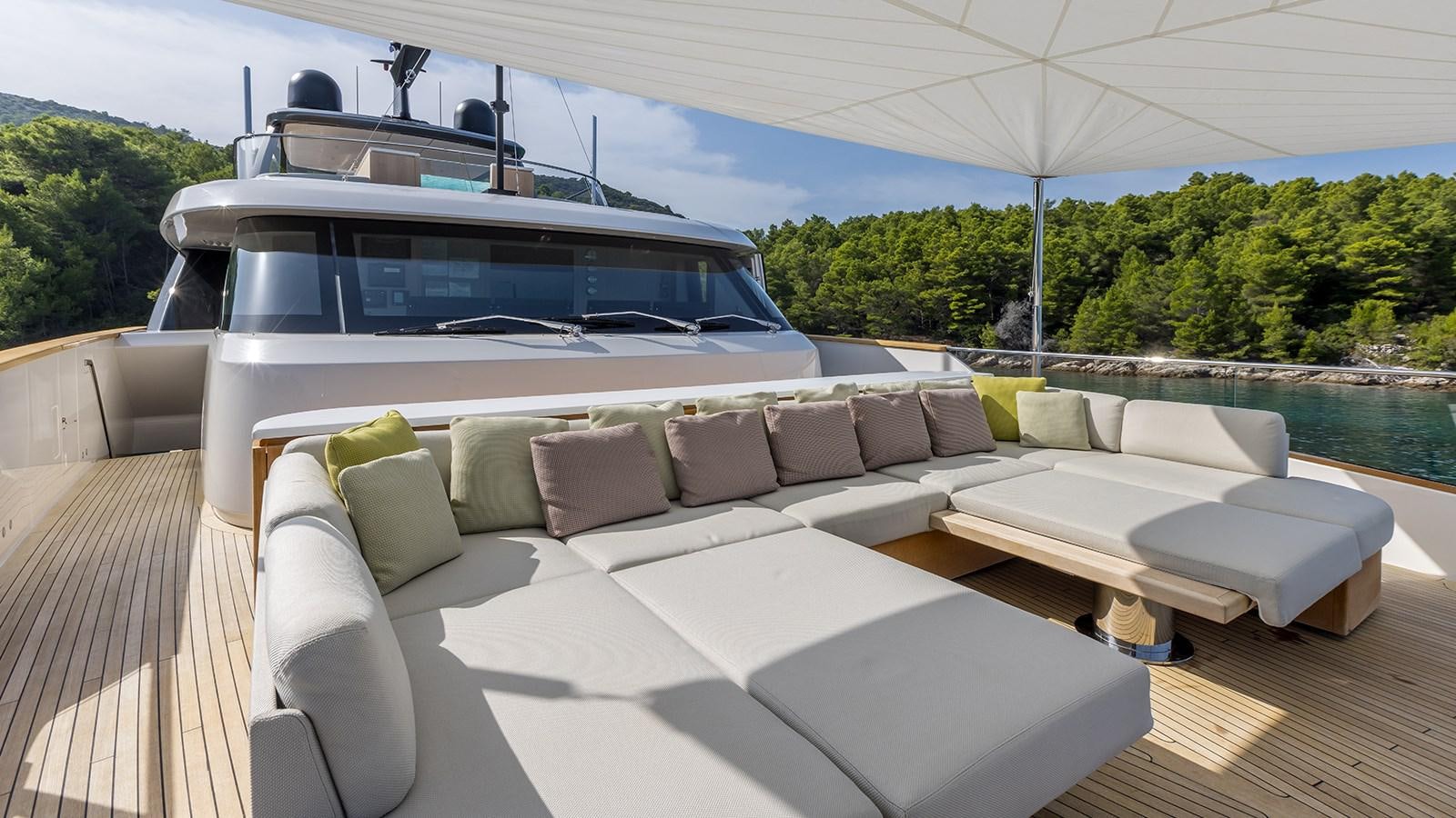 a boat on a deck aboard EROS Yacht for Sale