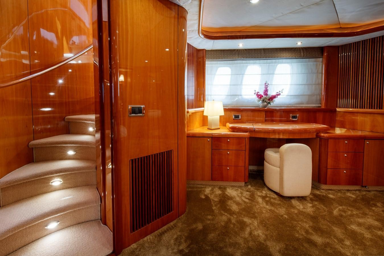 a room with a couch and a sink aboard LADY YOUSRA Yacht for Sale