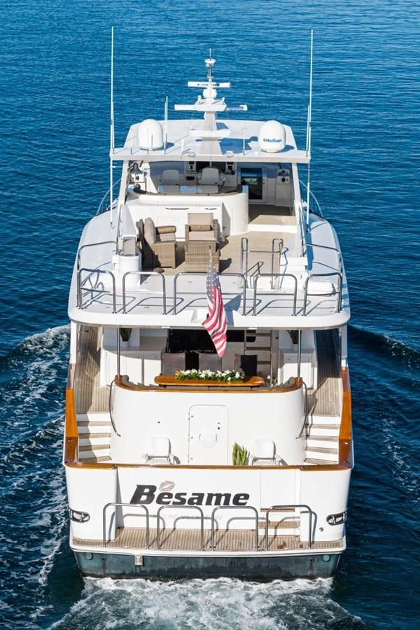a white boat in the water aboard BESAME Yacht for Sale