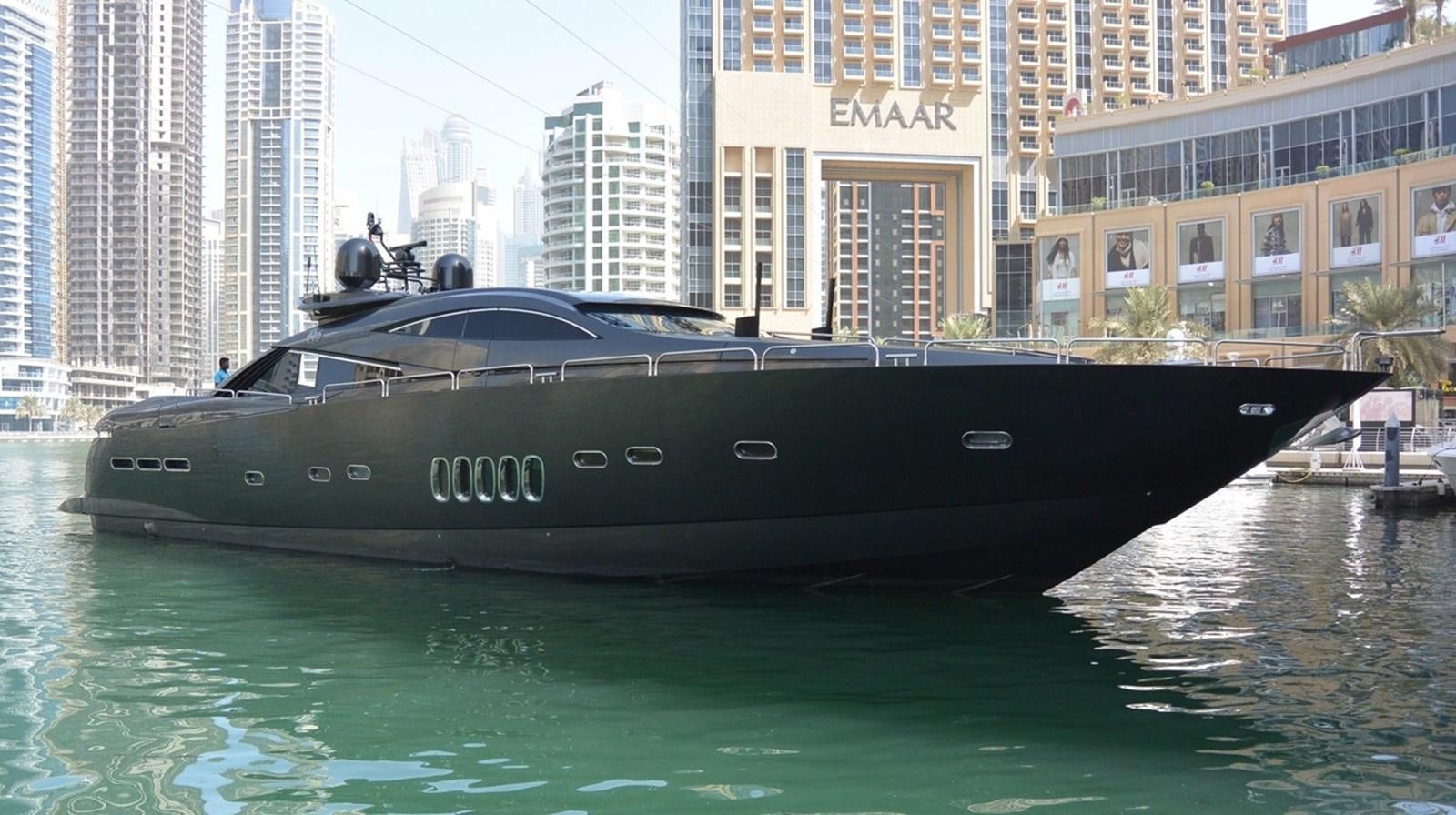 a black boat on water aboard 2004 SUNSEEKER PREDATOR 95 Yacht for Sale