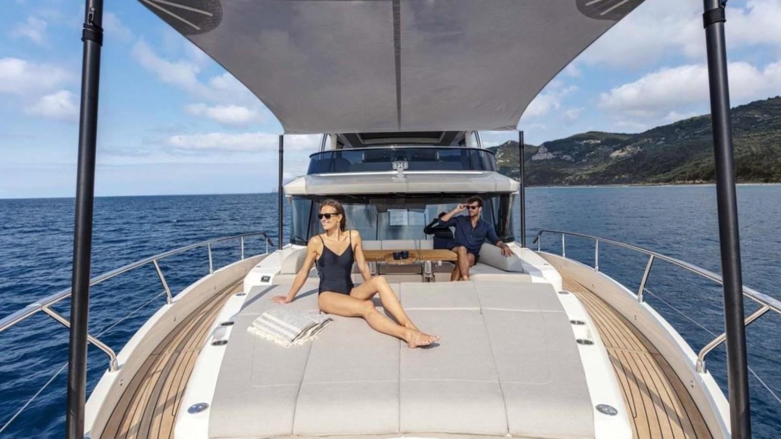 a person sitting on a boat aboard LEGEND II Yacht for Sale