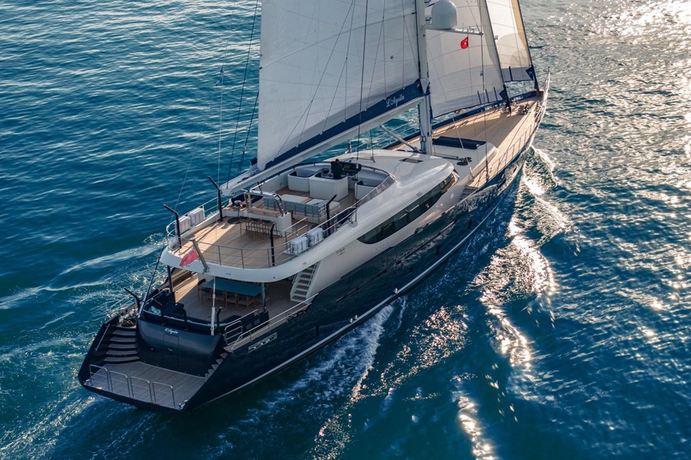 a boat on the water aboard L'AQUILA Yacht for Sale
