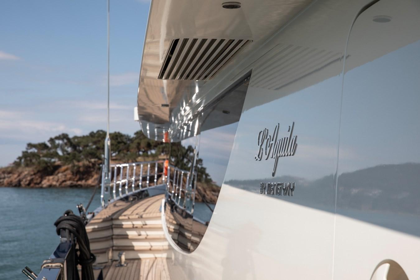a boat on the water aboard L'AQUILA Yacht for Sale