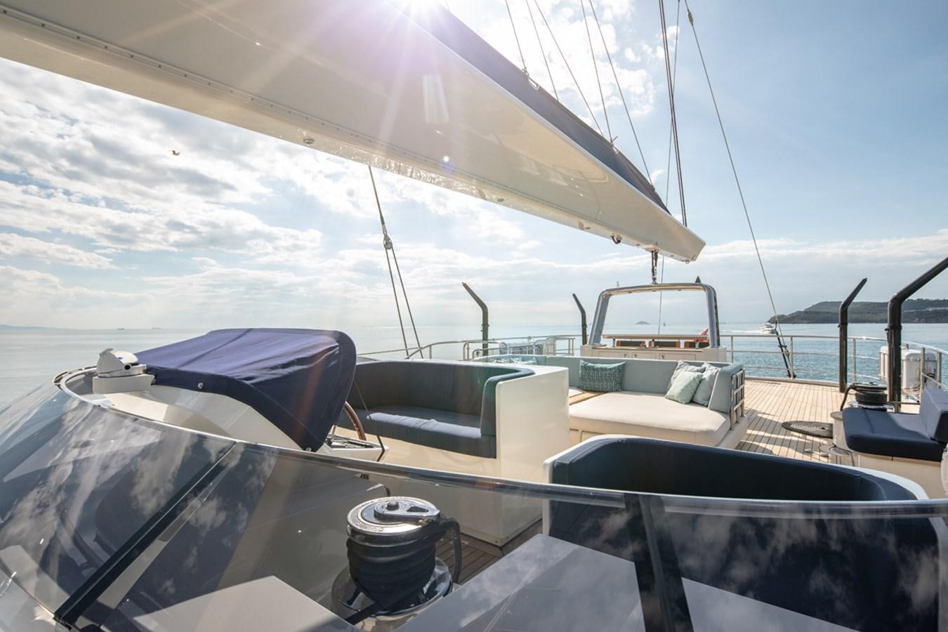a boat on the water aboard L'AQUILA Yacht for Sale