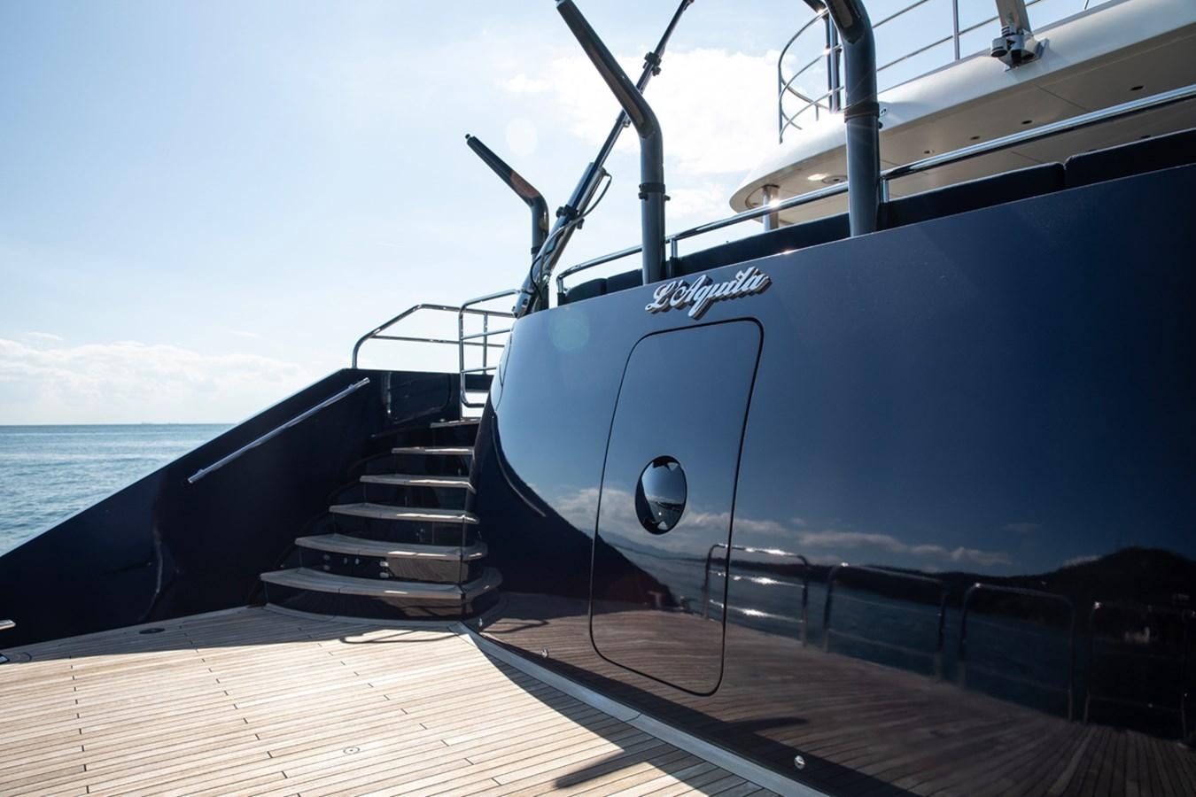 a boat on the water aboard L'AQUILA Yacht for Sale