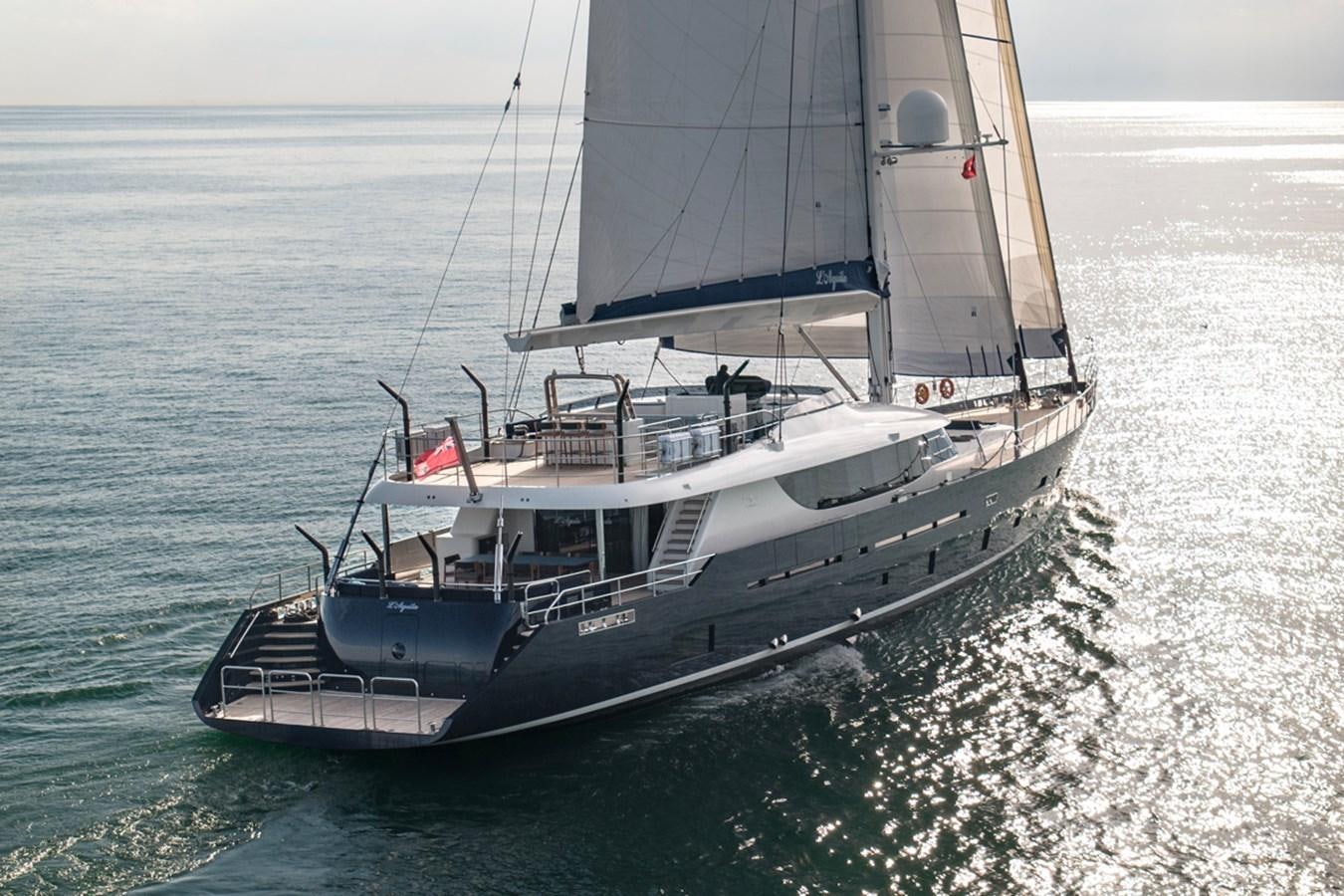 a boat in the water aboard L'AQUILA Yacht for Sale