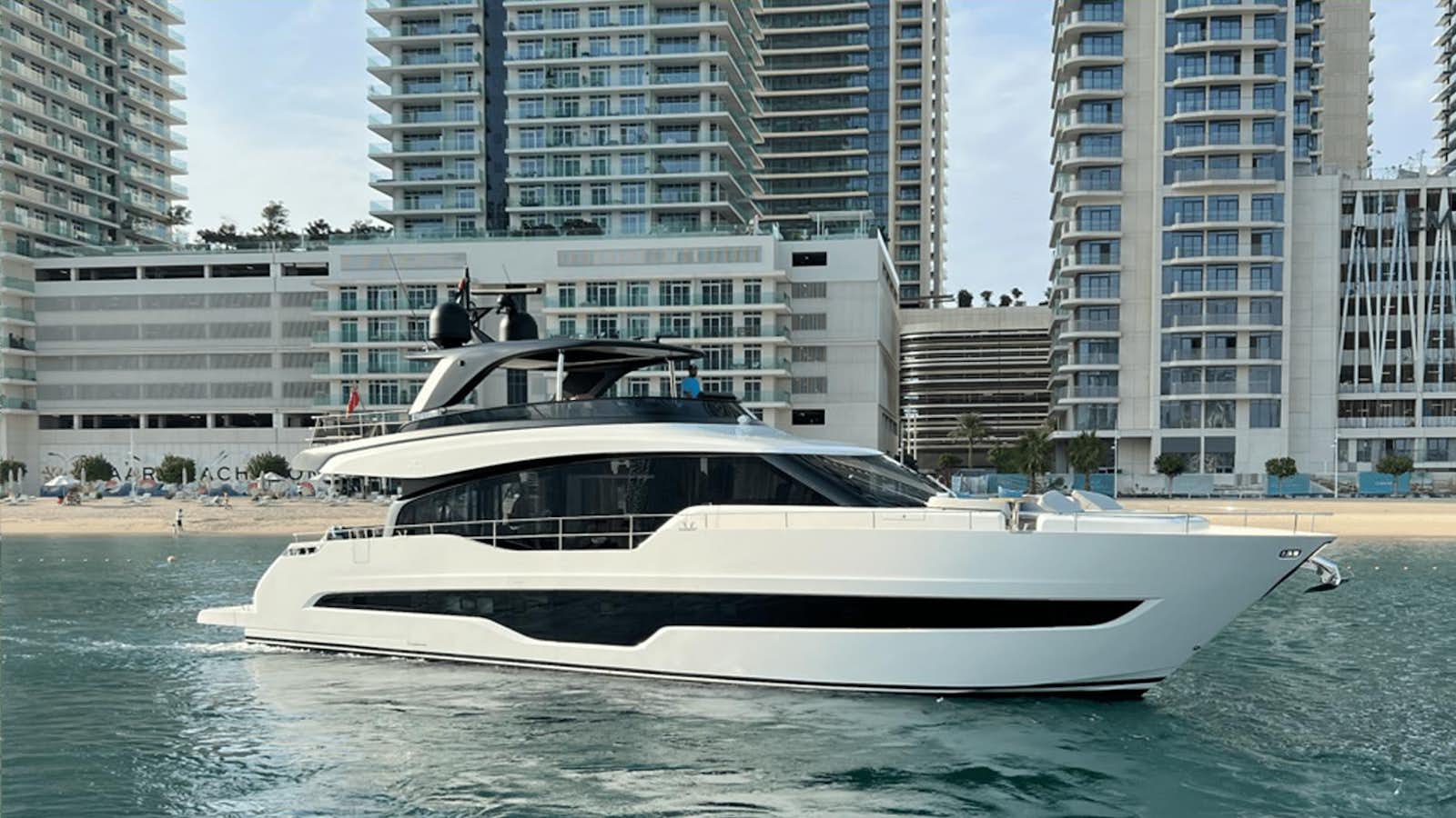 a white boat in the water aboard 2022 CRANCHI 78 Yacht for Sale