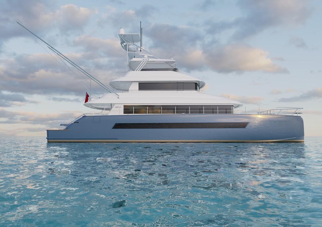 a boat in the water aboard STELLARCAT SF2603 Yacht for Sale