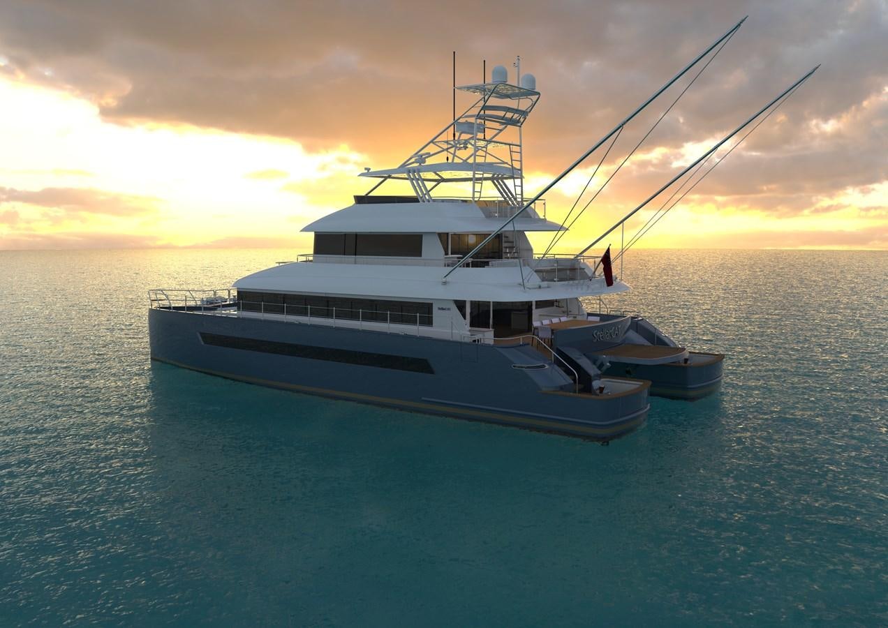 a boat in the water aboard STELLARCAT SF2603 Yacht for Sale