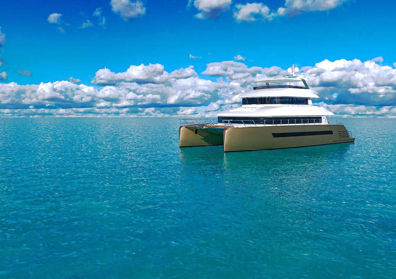 a boat in the water aboard STELLARCAT AL2502 Yacht for Sale