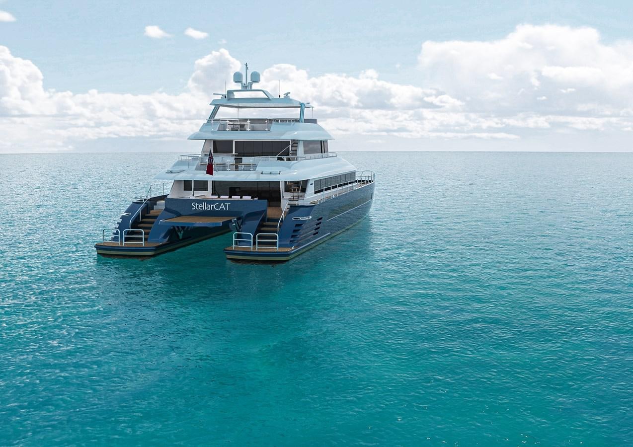 a boat in the water aboard STELLARCAT AL2502 Yacht for Sale