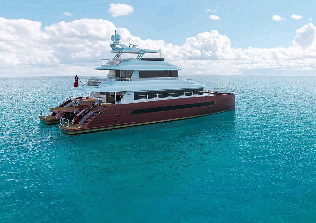 a large boat in the water aboard STELLARCAT AL2502 Yacht for Sale