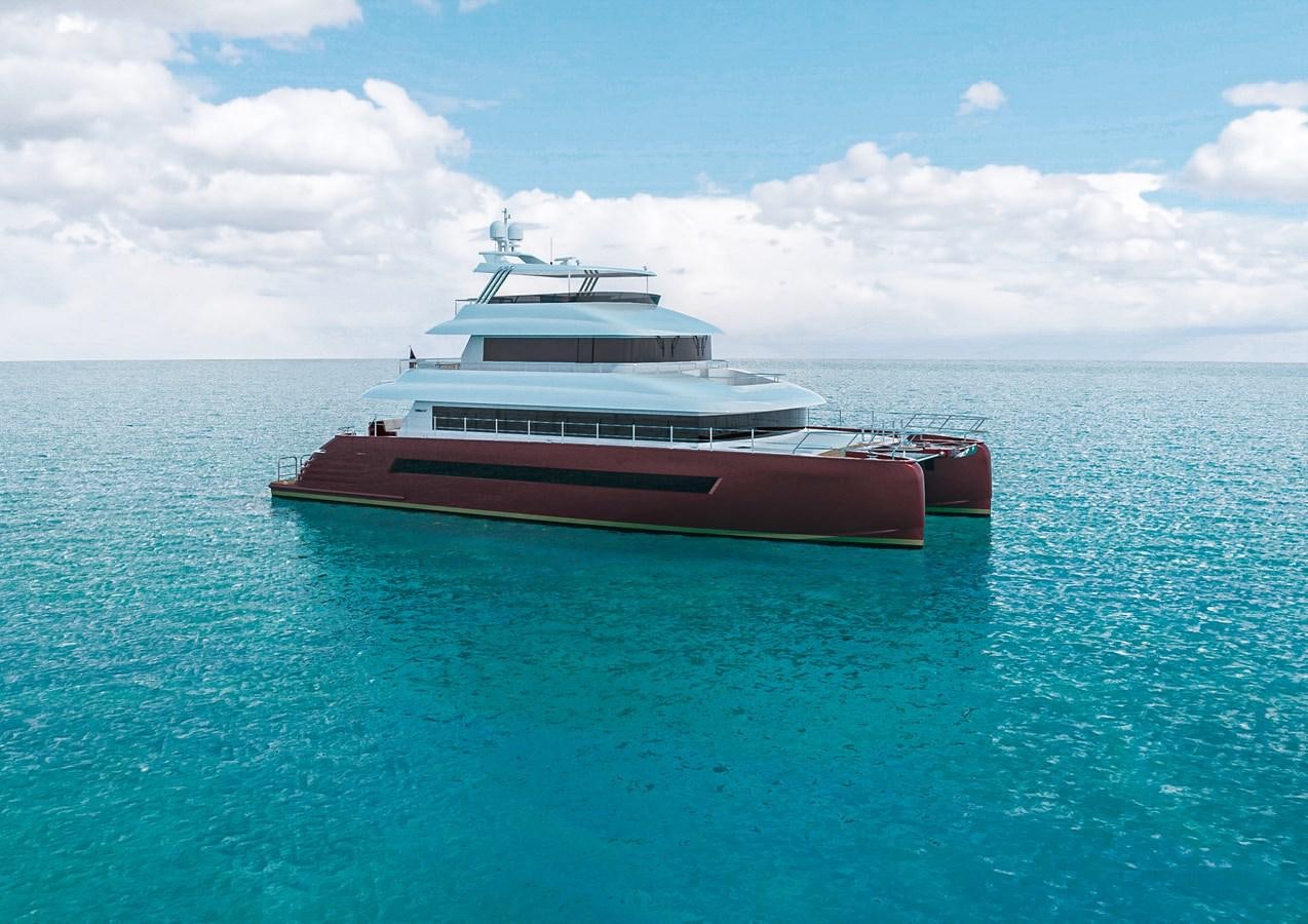 a boat in the water aboard STELLARCAT AL2502 Yacht for Sale