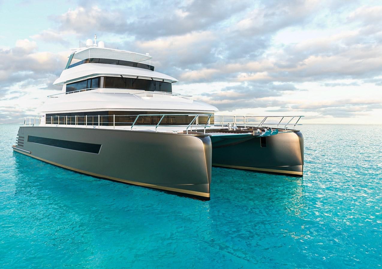 a boat in the water aboard STELLARCAT AL2502 Yacht for Sale